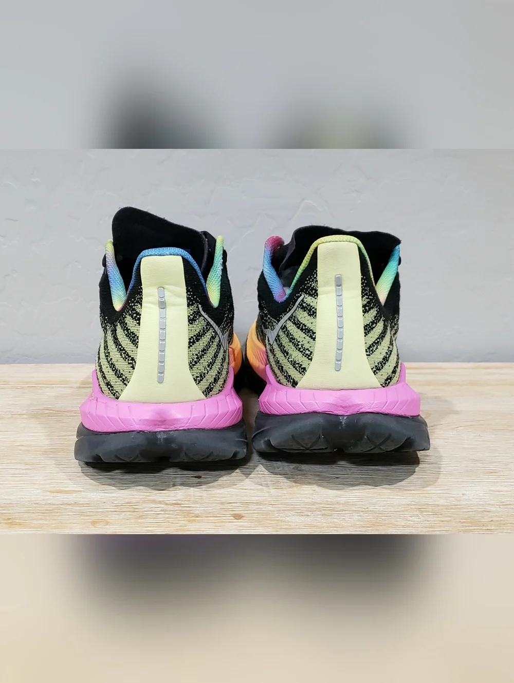 HOKA ONE ONE Men’s Mach 5 Black Rainbow/Pride Running Shoes (12D) Black/Multi